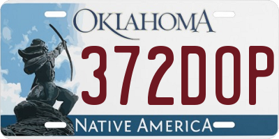 OK license plate 372DOP