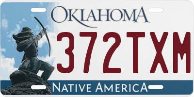 OK license plate 372TXM