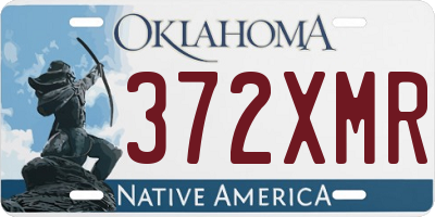 OK license plate 372XMR
