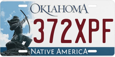 OK license plate 372XPF