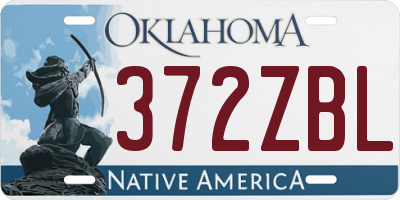 OK license plate 372ZBL