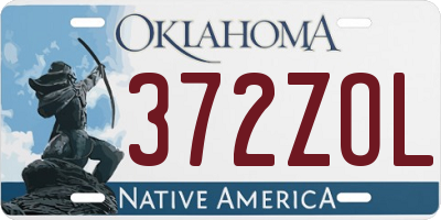 OK license plate 372ZOL