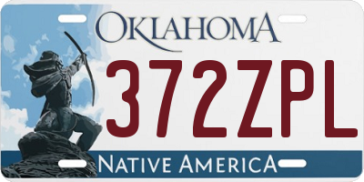 OK license plate 372ZPL
