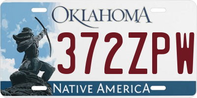 OK license plate 372ZPW