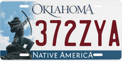 OK license plate 372ZYA