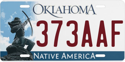 OK license plate 373AAF