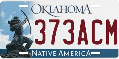 OK license plate 373ACM
