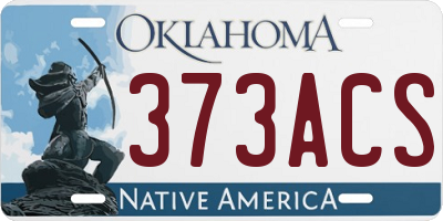 OK license plate 373ACS