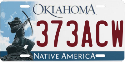 OK license plate 373ACW