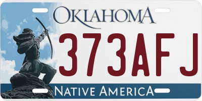 OK license plate 373AFJ