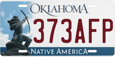 OK license plate 373AFP