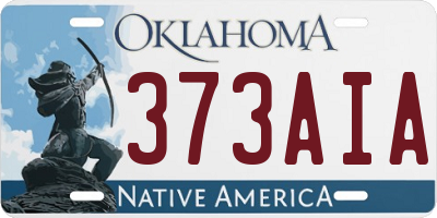 OK license plate 373AIA