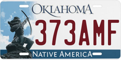 OK license plate 373AMF