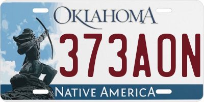 OK license plate 373AON