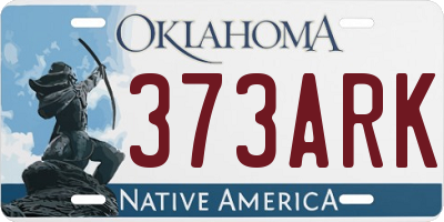 OK license plate 373ARK