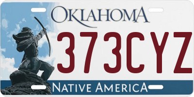 OK license plate 373CYZ