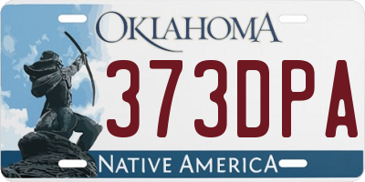 OK license plate 373DPA