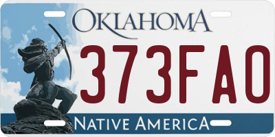 OK license plate 373FAO