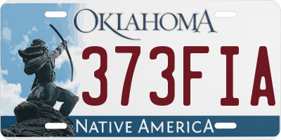 OK license plate 373FIA
