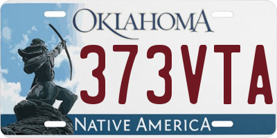 OK license plate 373VTA