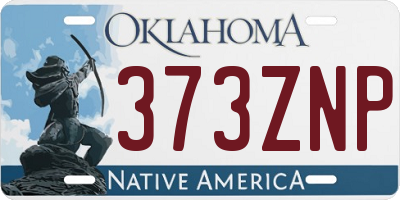 OK license plate 373ZNP