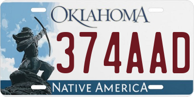 OK license plate 374AAD