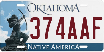 OK license plate 374AAF