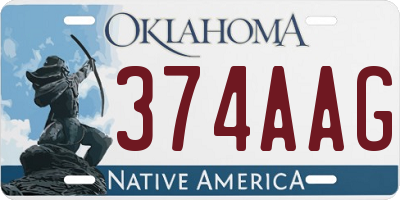OK license plate 374AAG