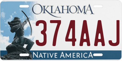 OK license plate 374AAJ