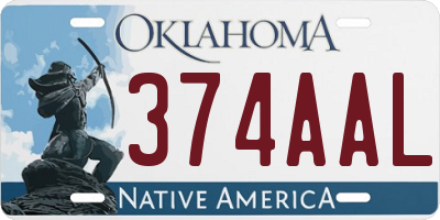 OK license plate 374AAL