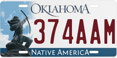OK license plate 374AAM