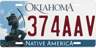 OK license plate 374AAV