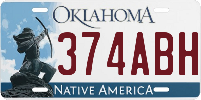 OK license plate 374ABH