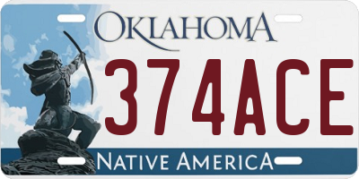 OK license plate 374ACE