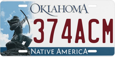 OK license plate 374ACM