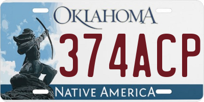 OK license plate 374ACP