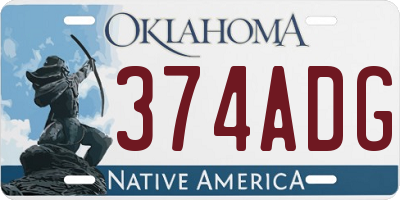 OK license plate 374ADG