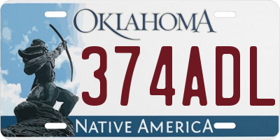 OK license plate 374ADL