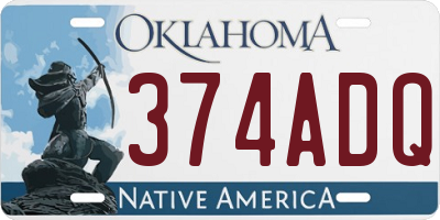 OK license plate 374ADQ