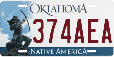 OK license plate 374AEA