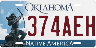 OK license plate 374AEH