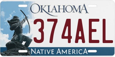 OK license plate 374AEL