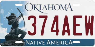 OK license plate 374AEW