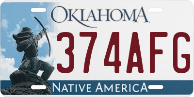 OK license plate 374AFG