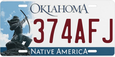 OK license plate 374AFJ