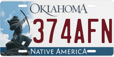 OK license plate 374AFN