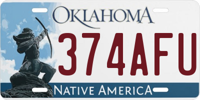 OK license plate 374AFU