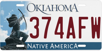 OK license plate 374AFW