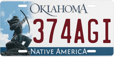 OK license plate 374AGI