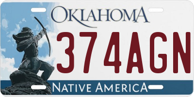 OK license plate 374AGN